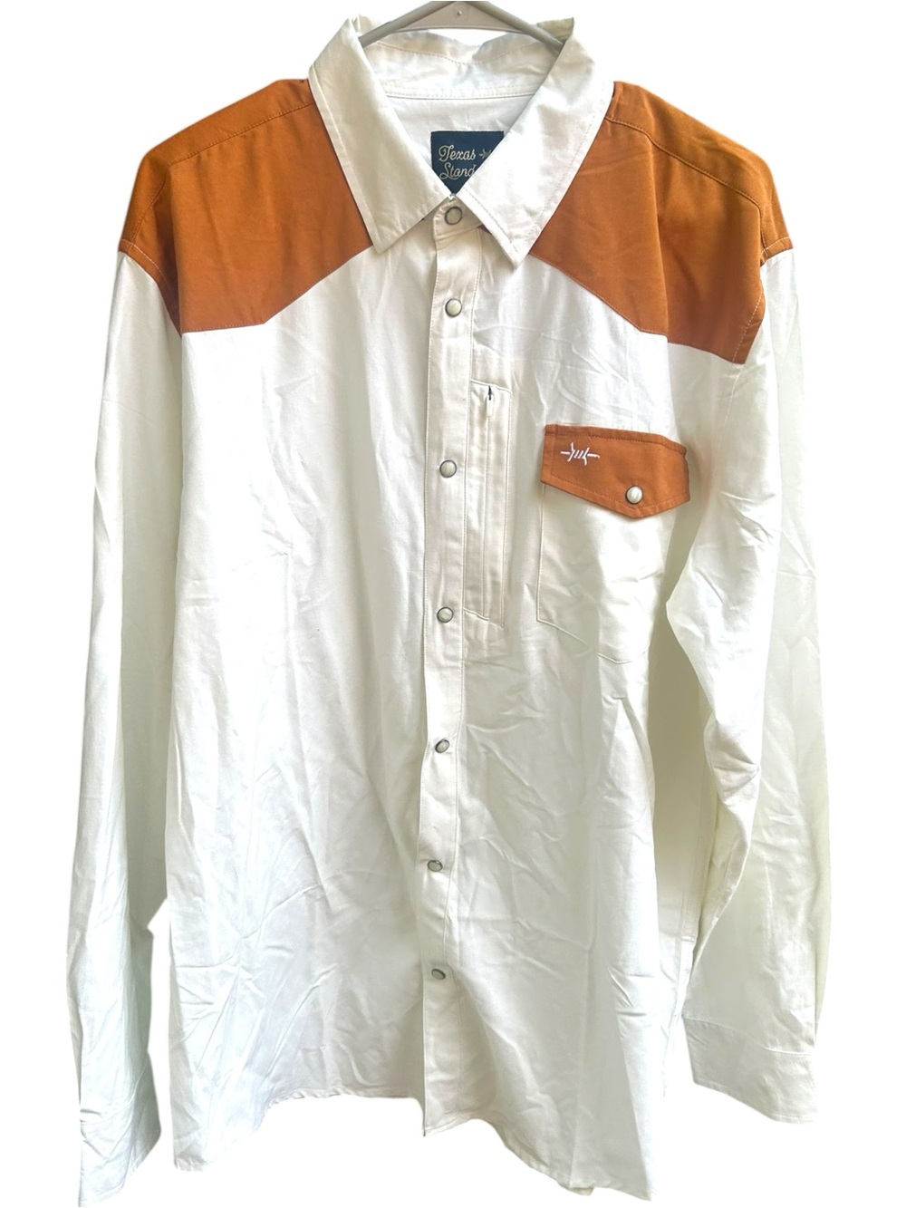 Texas Standard Men’s Western Field Shirt Frontera Burnt Orange UT XL EUC
